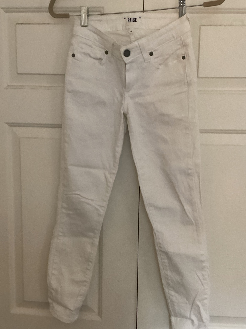 PAIGE Verdugo Crop Jeans Optic White Size 24 | Mid Rise Skinny Crop